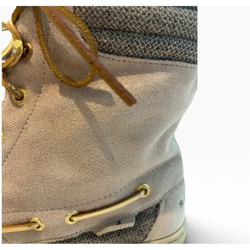 SPERRY Top Sider Hikerfish Women's Shimmer Ankle Bootie Size 8.5 Tan Gold